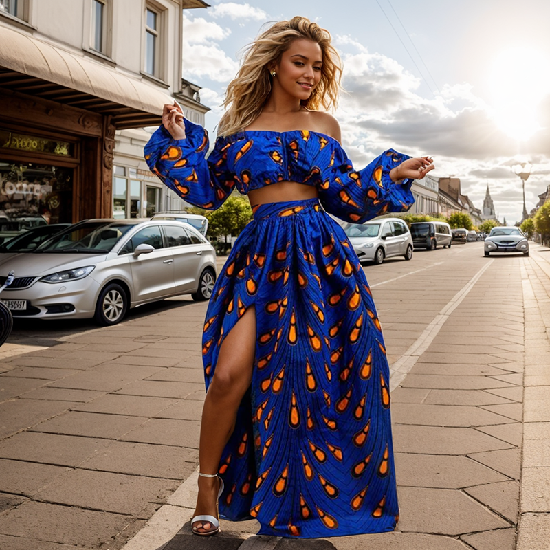 Ethnic Fashion For Ladies - Fashion Ethnic Style Print Women Two