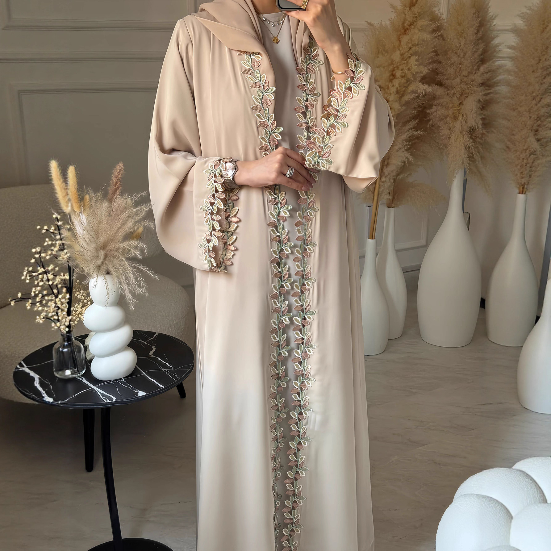Jalabiya Women Arabic - Eid Dress Cardigan Abaya Women Lace
