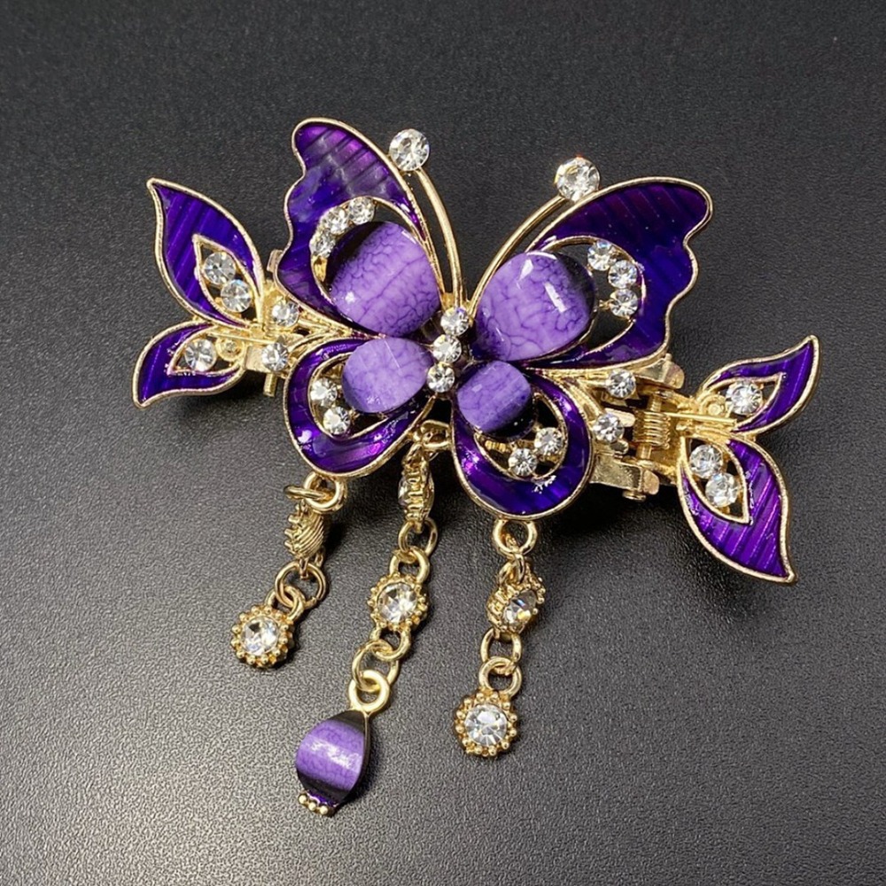 Ethnic Fashion Design - Elegant Design Rhinestone Butterfly Hairpin Ethnic