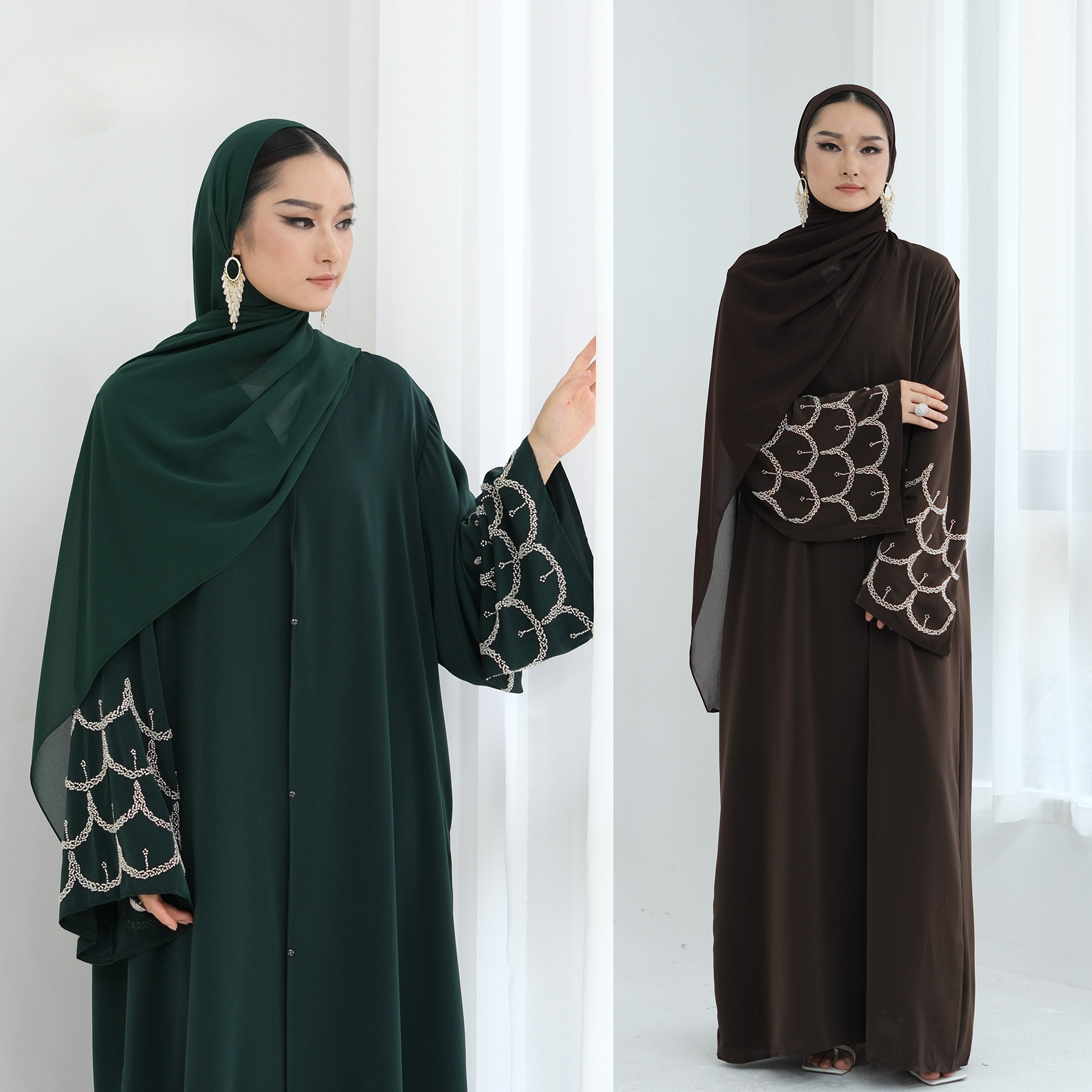 Jalabiya Women Arabic - embroidery Women Dress Abaya cardigan Muslim