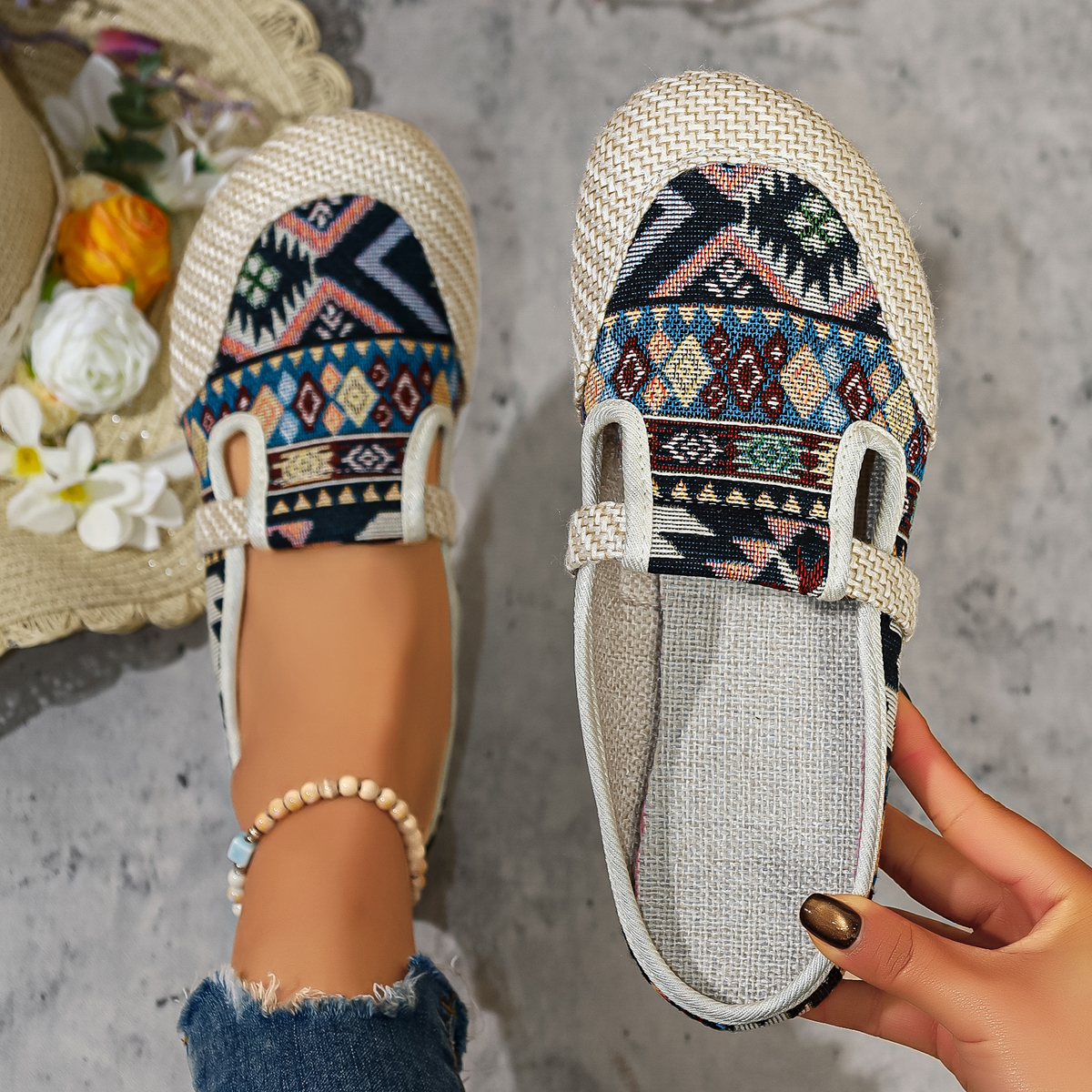Ethnic Fashion Walk - Women Ethnic Style Slippers Fashion Wedge