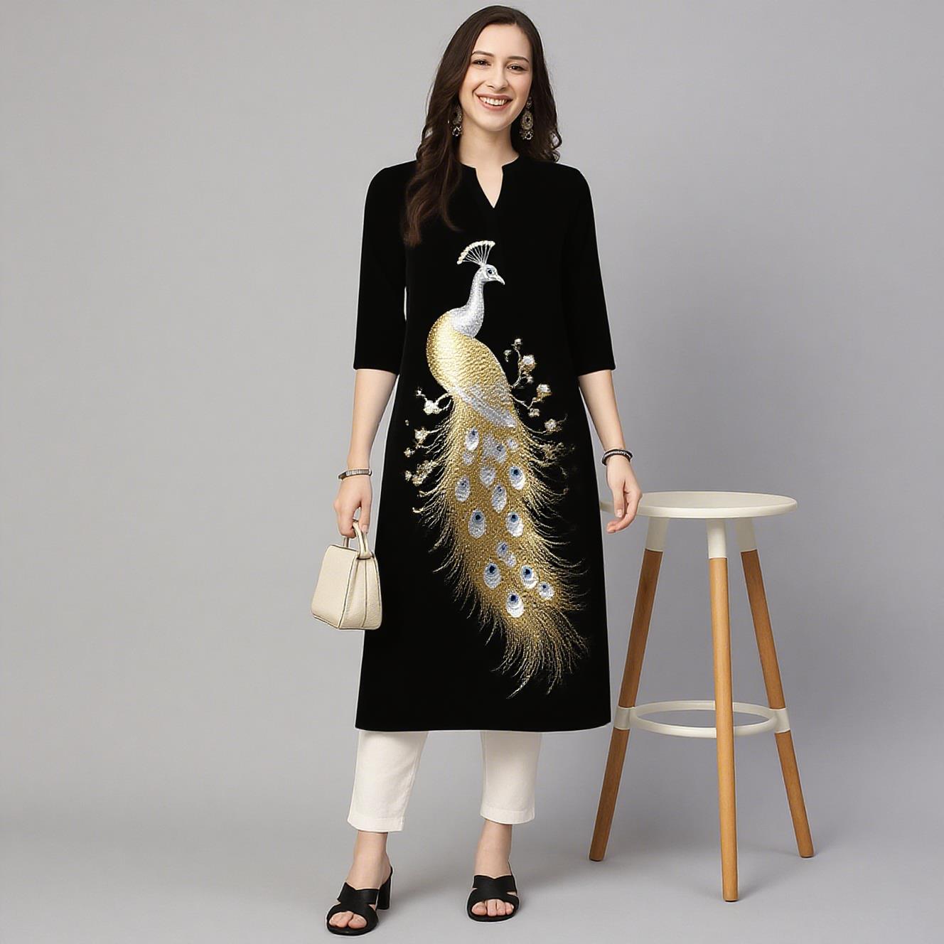Peacock Women's Kurt Casual Fa - Ethnic Fashion Kurtis 리뷰 및 가격