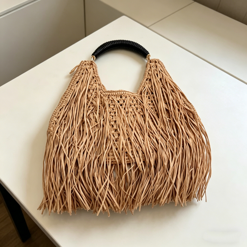 Bohemian Tassel Straw Handbag  - Ethnic Fashion Design 리뷰 및 가격
