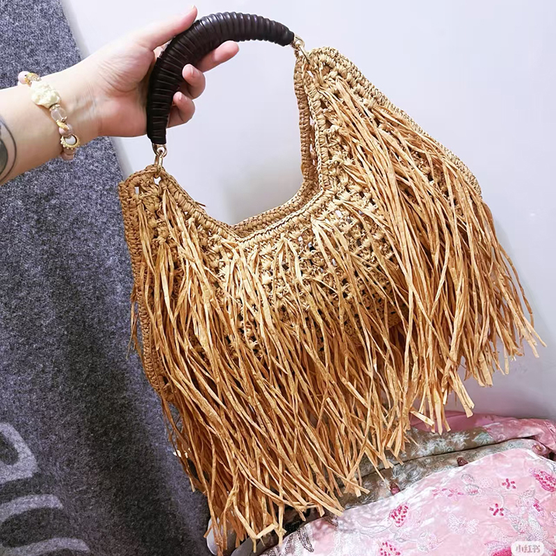 Bohemian Tassel Straw Handbag  - Ethnic Fashion Design 리뷰 및 가격