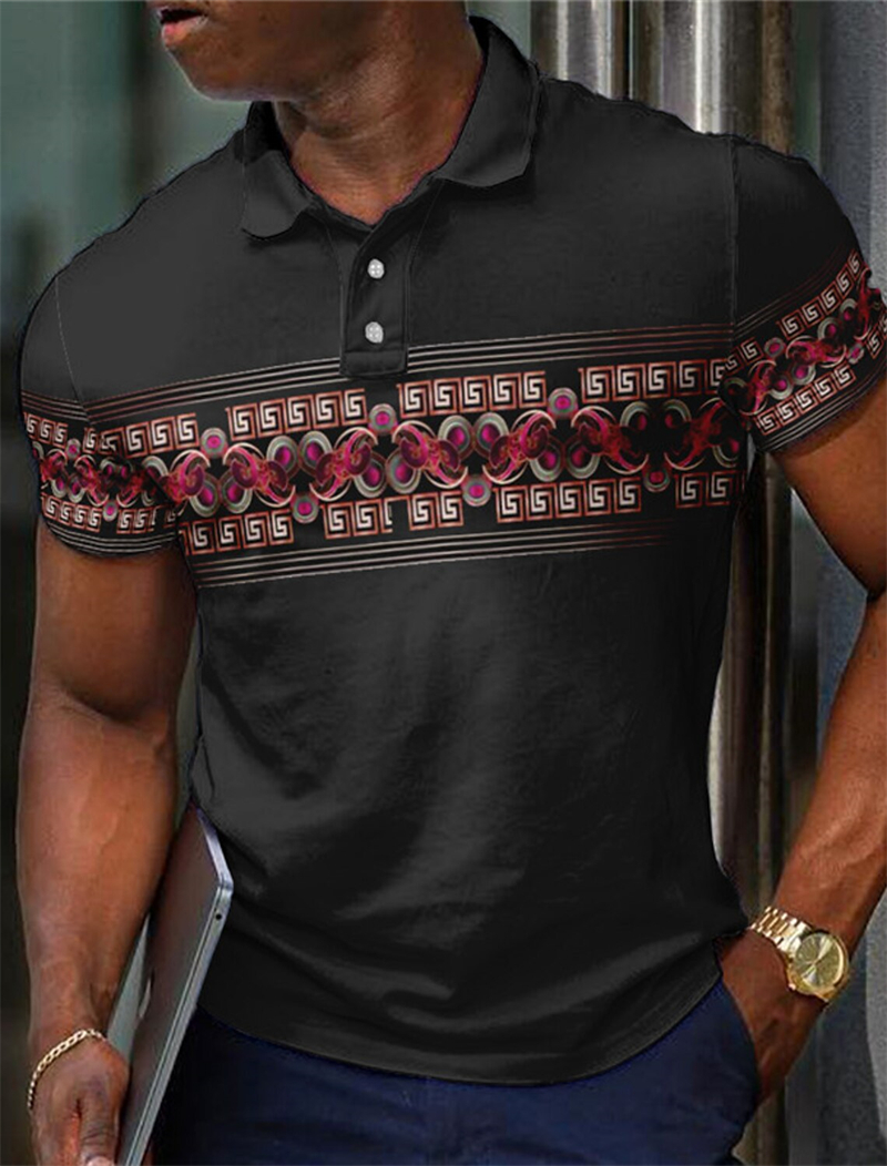 Retro Ethnic Style Polo Shirts - Men'S Ethnic Fashion Trends 리뷰 및 가격