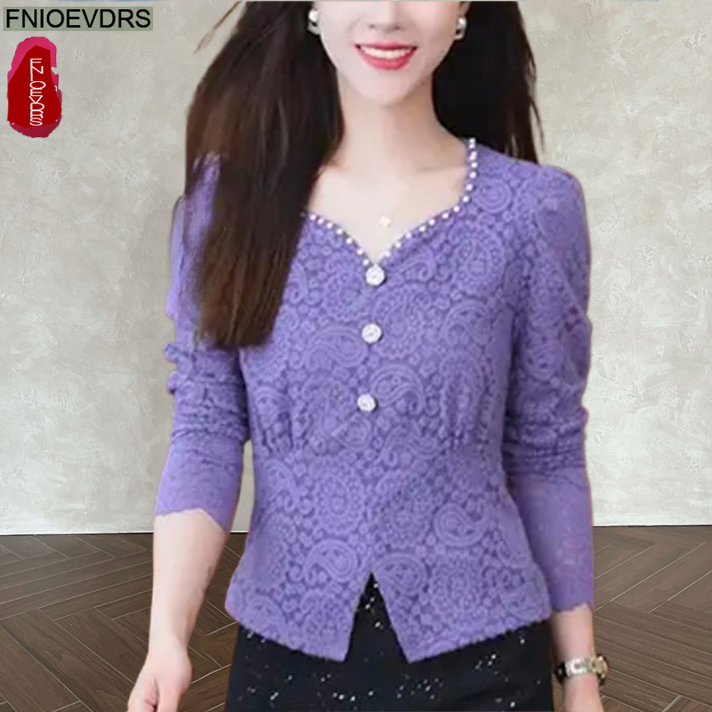 Hollow Out Crochet Lace Tops B - Thai Silk Blouse 리뷰 및 가격
