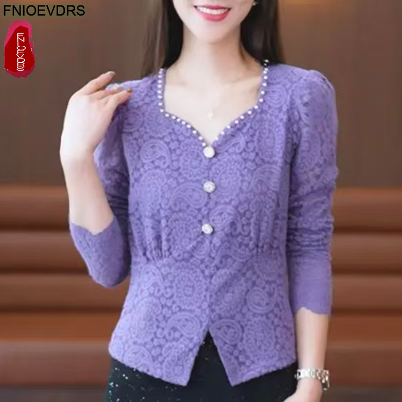 Hollow Out Crochet Lace Tops B - Thai Silk Blouse 리뷰 및 가격
