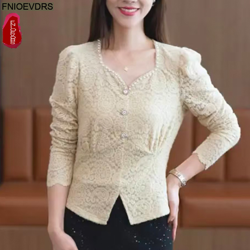 Hollow Out Crochet Lace Tops B - Thai Silk Blouse 리뷰 및 가격