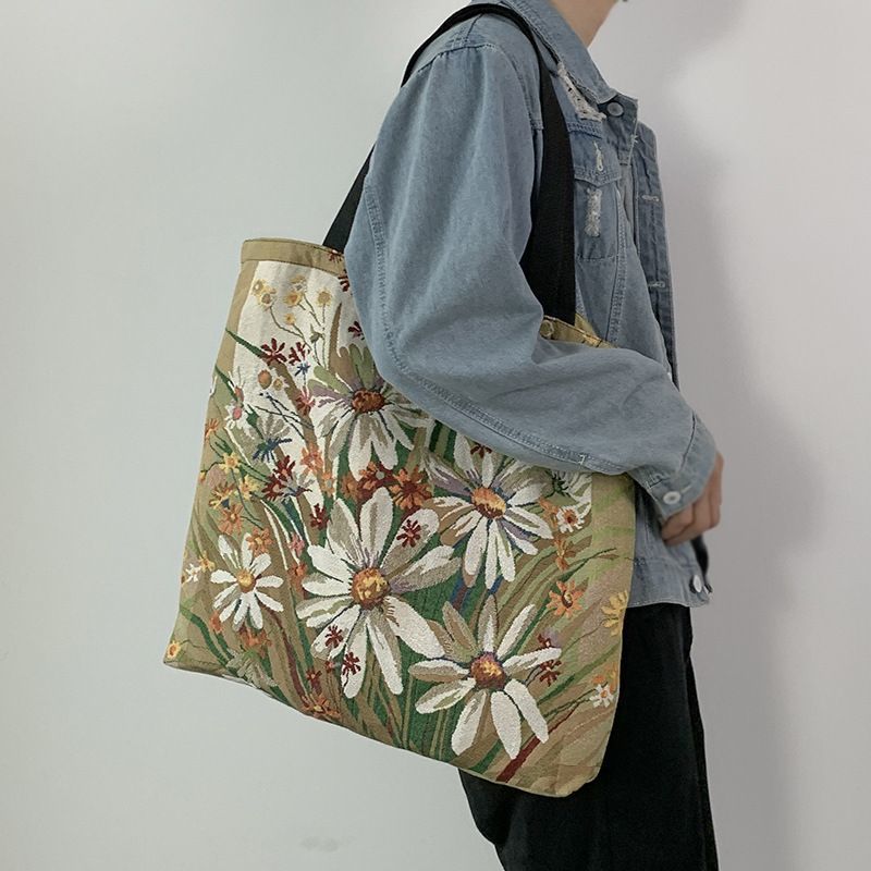 Boho Embroidered Canvas Tote B - Ethnic Fashion Book 리뷰 및 가격
