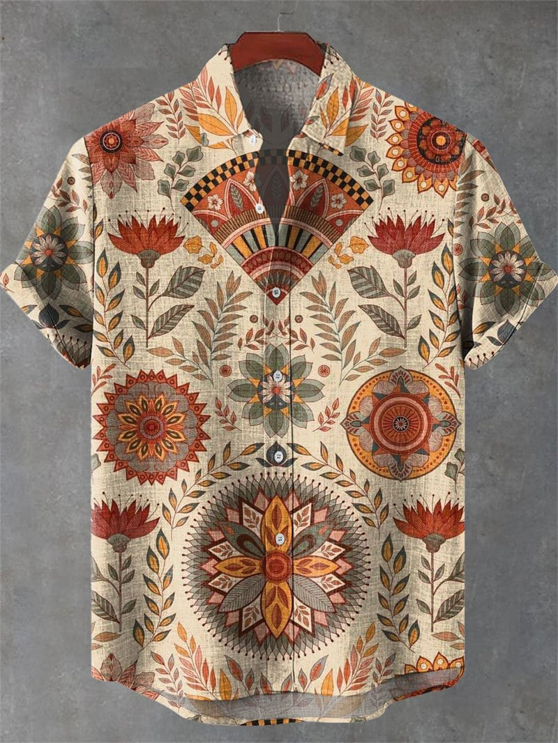 Men's Short Sleeve Shirt Vinta - Men'S Ethnic Fashion Trends 리뷰 및 가격