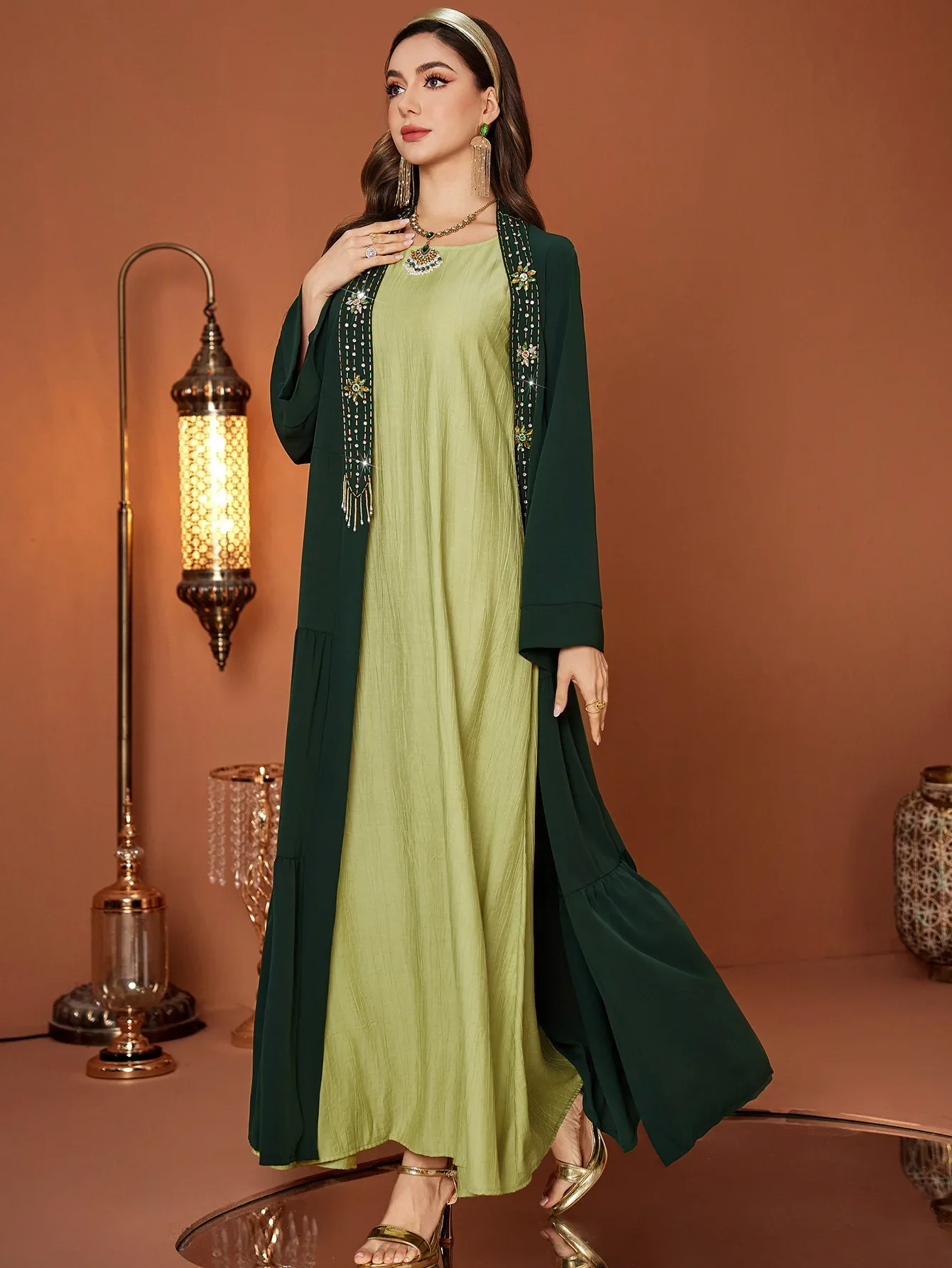 Eid Open Women Abaya gorgeous  - Jalabiya Women Arabic 리뷰 및 가격