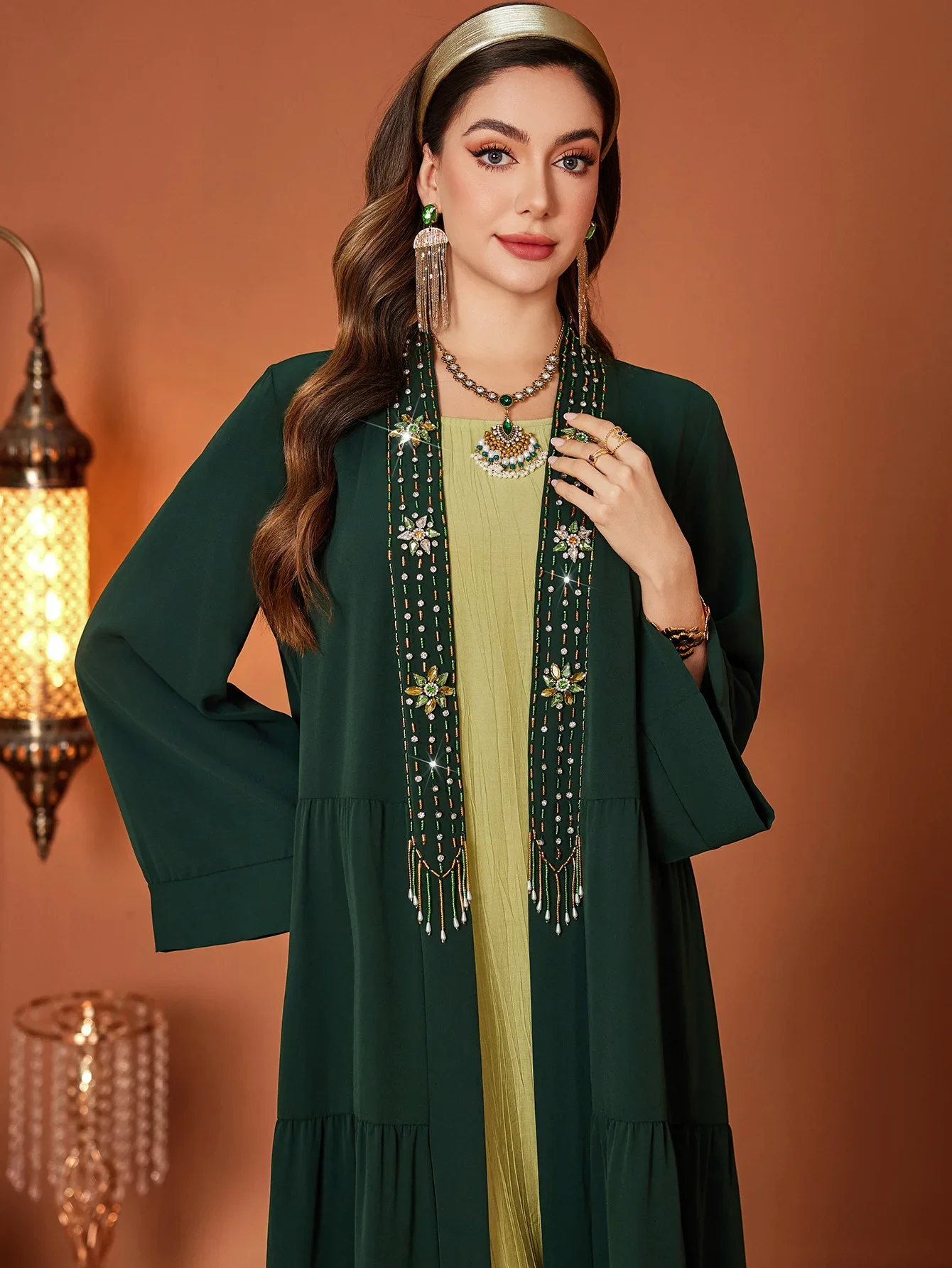 Eid Open Women Abaya gorgeous  - Jalabiya Women Arabic 리뷰 및 가격