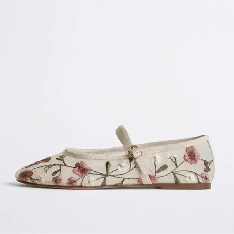 Mesh Embroidered Leisure Balle - Ethnic Fashion Brand 리뷰 및 가격