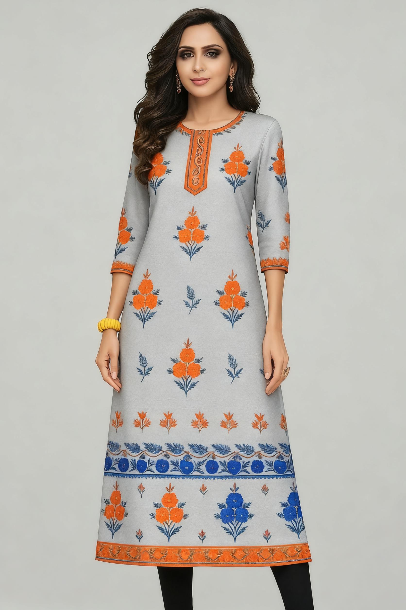 Muslim Kurt Flowers Women's Fa - Ethnic Fashion Kurtis 리뷰 및 가격