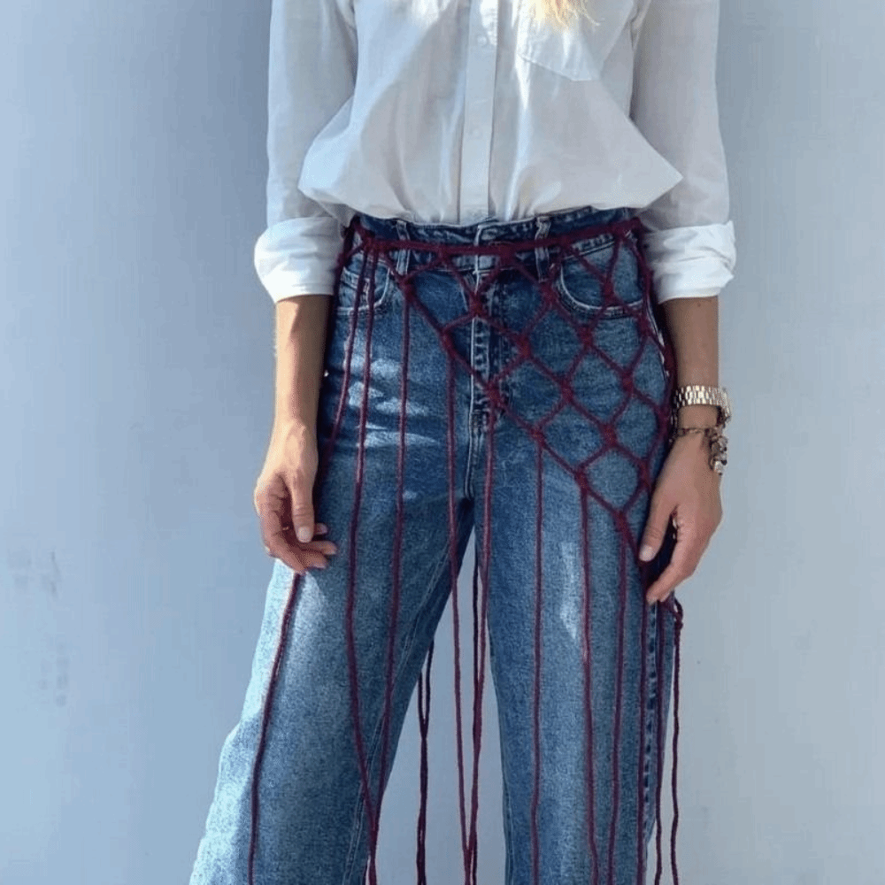 Bohemian Netted Fringe Scarf S - Ethnic Fashion Design 리뷰 및 가격