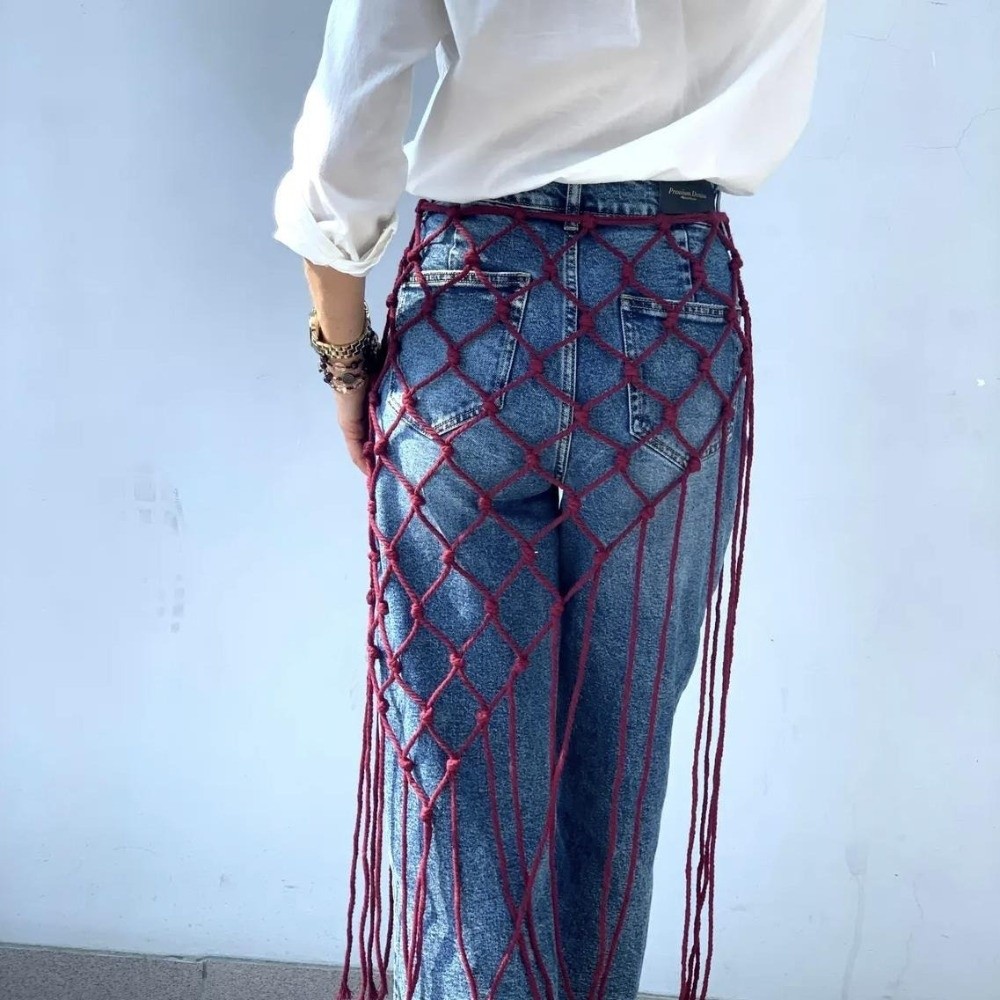 Bohemian Netted Fringe Scarf S - Ethnic Fashion Design 리뷰 및 가격