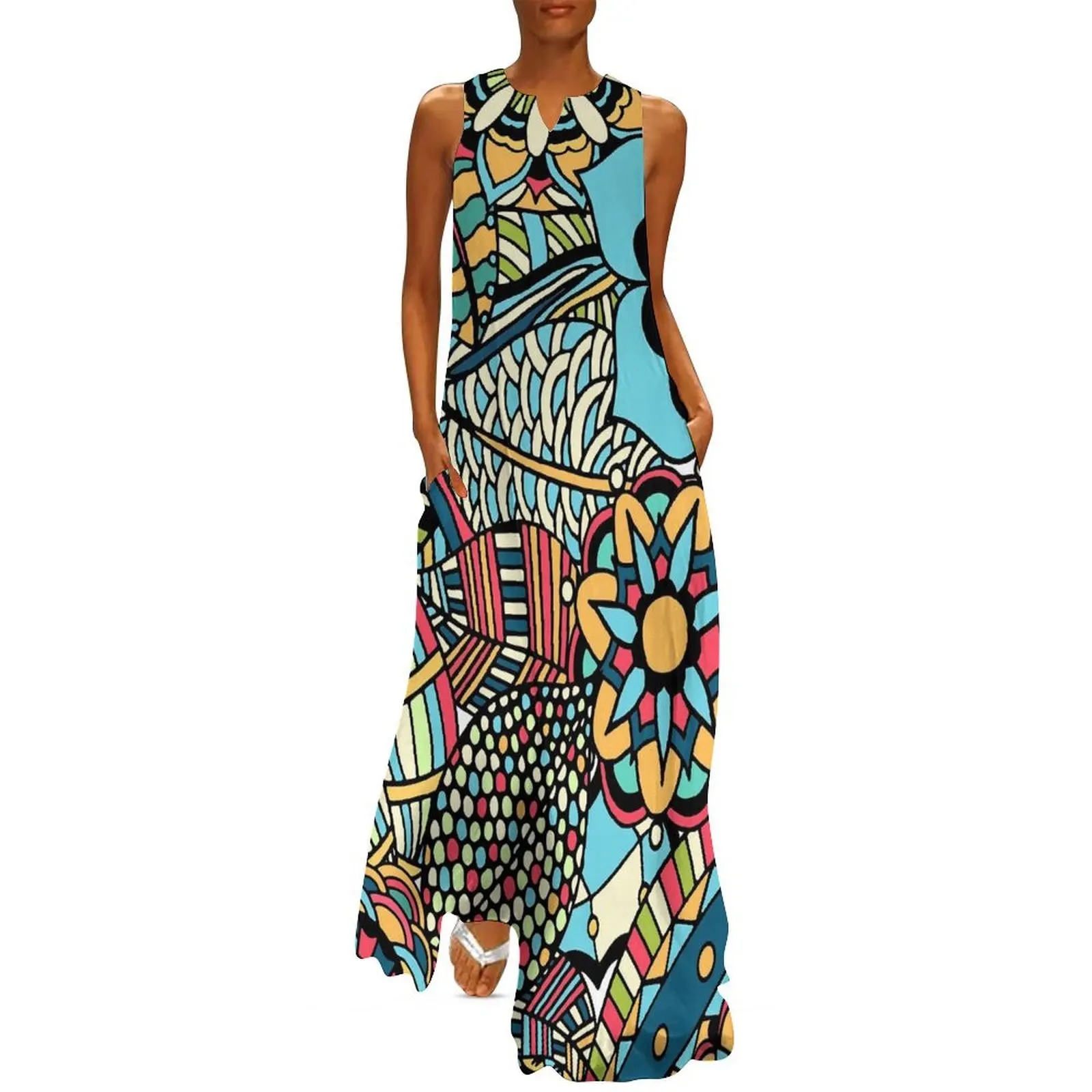 Vintage Ethnic Long Dress Red  - Ethnic Fashion For Ladies 리뷰 및 가격