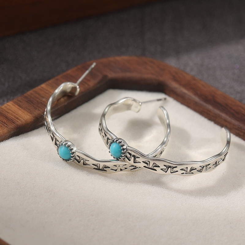 Ethnic Silver Color Blue Stone - Ethnic Fashion Wear 리뷰 및 가격