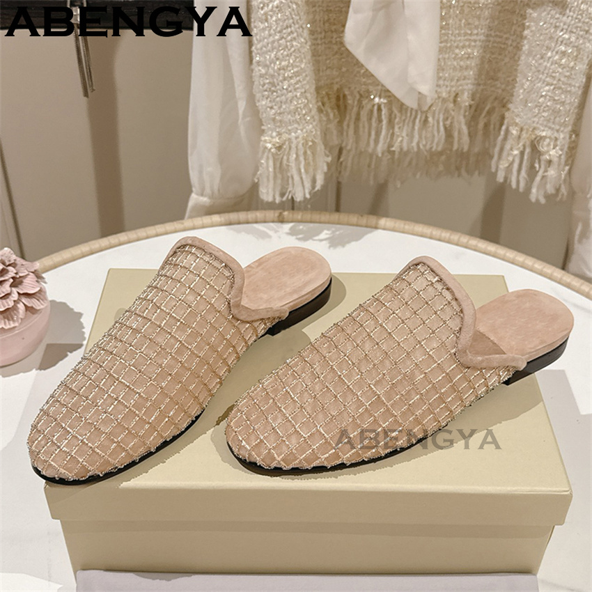 Shiny Lace Mesh Round Toe Flat - Ethnic Fashion Walk 리뷰 및 가격