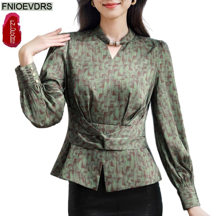 Retro Vintage Green Flower Pri - Thai Silk Blouse 리뷰 및 가격