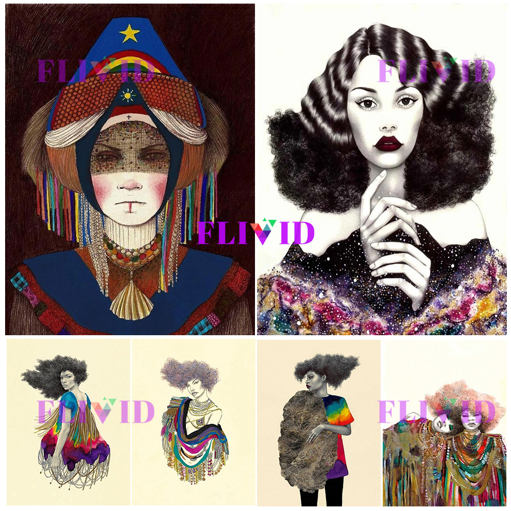 Vintage Fusion Ethnic Lady Por - Ethnic Fusion Fashion 리뷰 및 가격