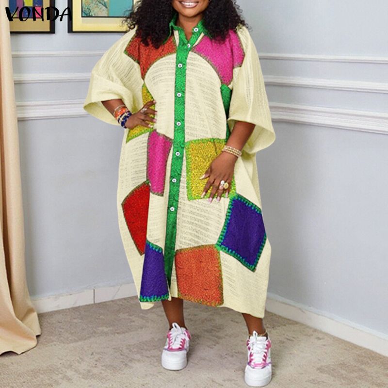 Plus Size 5XL VONDA Bohemian L - Ethnic Gown 리뷰 및 가격