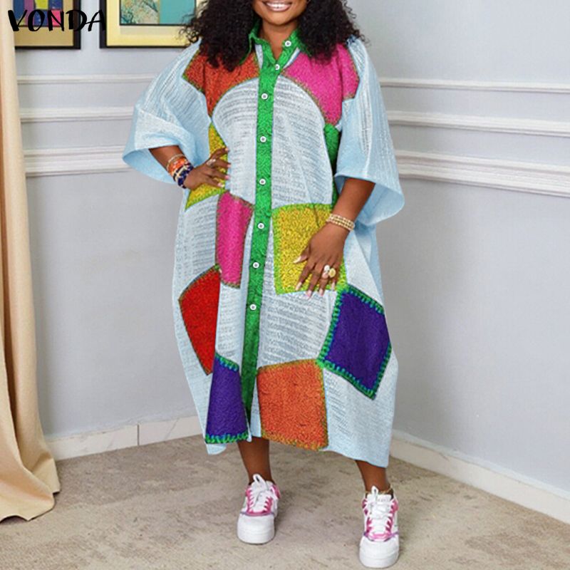 Plus Size 5XL VONDA Bohemian L - Ethnic Gown 리뷰 및 가격