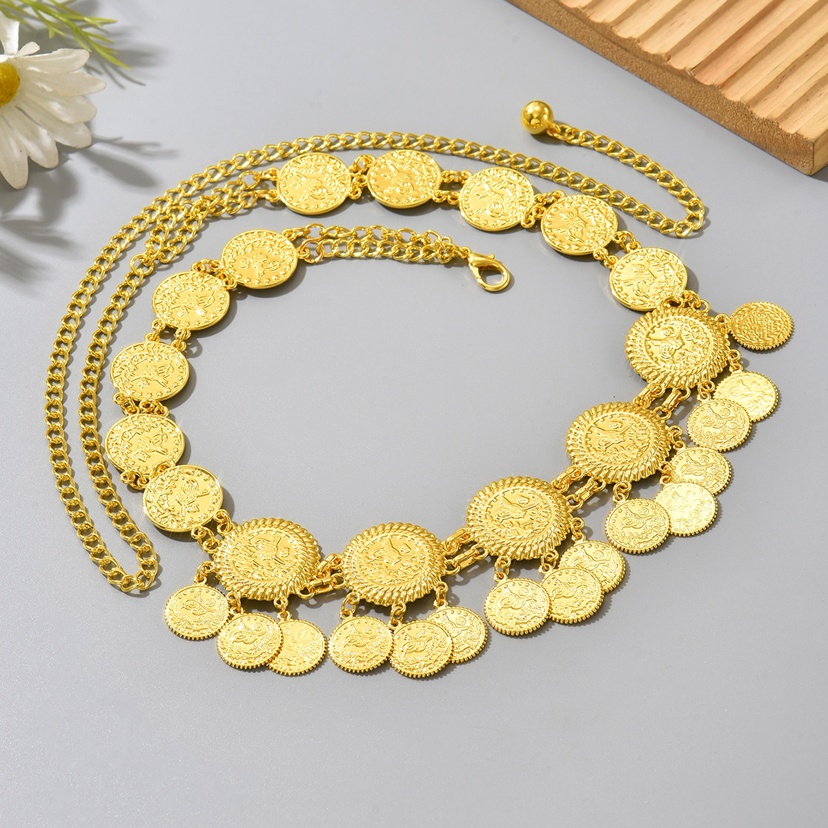 Golden Coin Pattern Bridal Bel - Ethnic Gown 리뷰 및 가격
