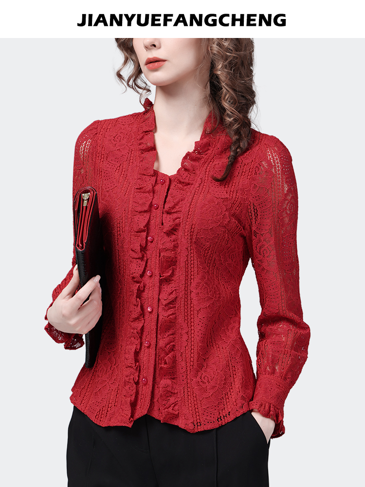 Fashion Square Neck Ruffles Re - Thai Silk Blouse 리뷰 및 가격