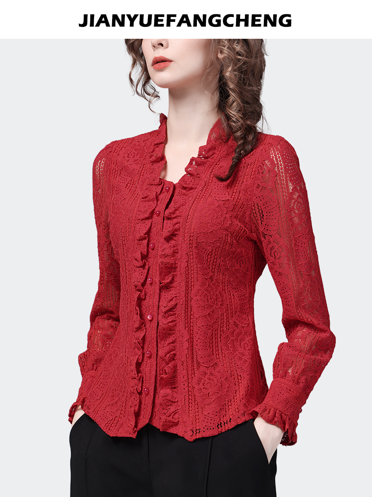 Fashion Square Neck Ruffles Re - Thai Silk Blouse 리뷰 및 가격