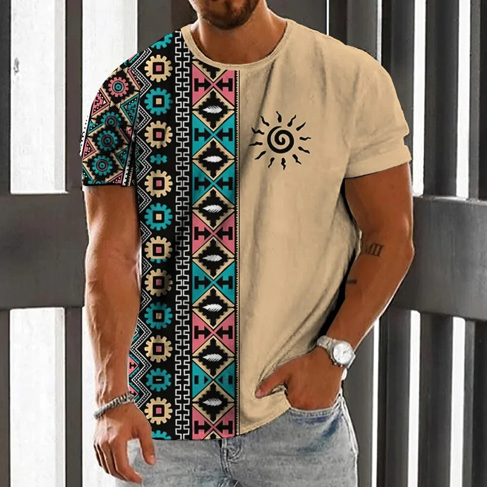 Vintage Ethnic Style Men's T-S - Men'S Ethnic Fashion Trends 리뷰 및 가격