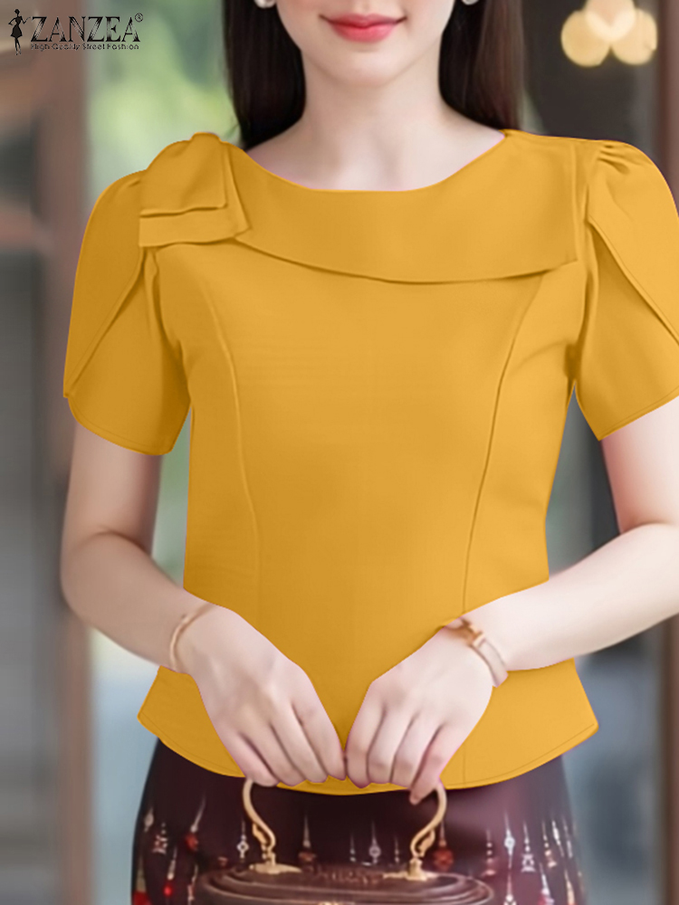 ZANZEA Elegant Short Petal Sle - Thai Silk Blouse 리뷰 및 가격