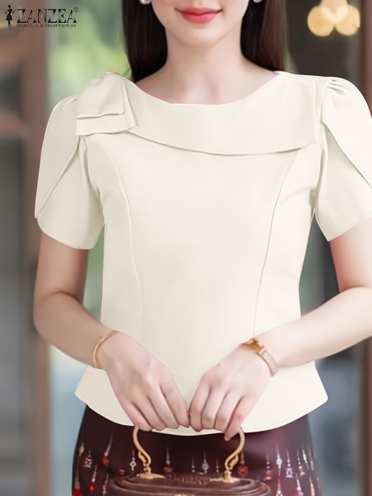 ZANZEA Elegant Short Petal Sle - Thai Silk Blouse 리뷰 및 가격