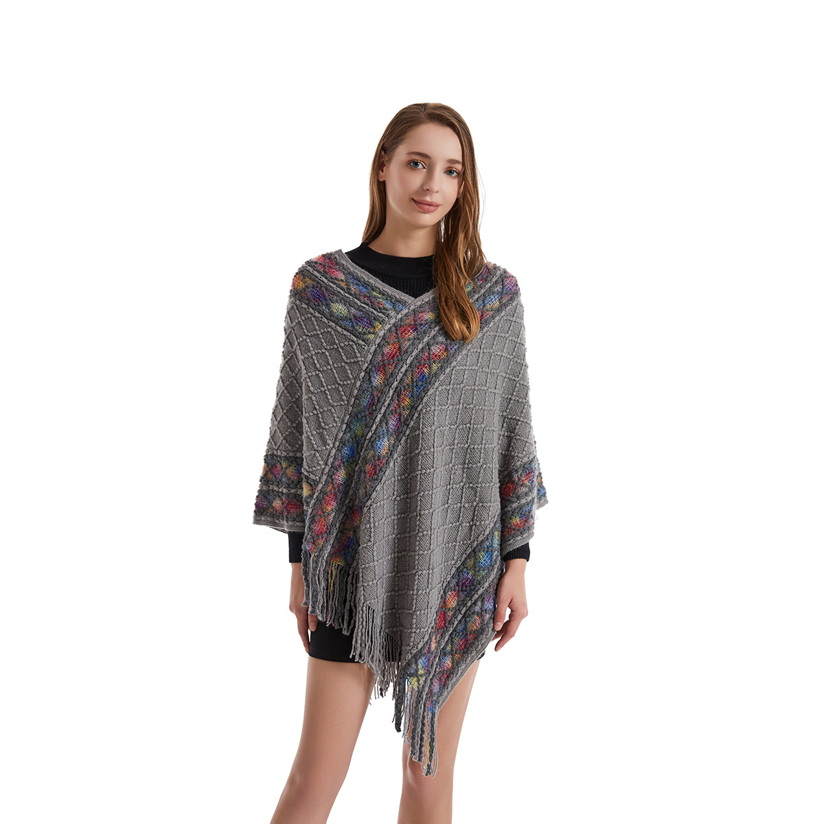Women Spring Autumn Poncho Uni - Ethnic Fashion For Ladies 리뷰 및 가격