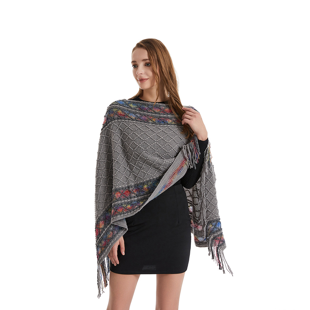 Women Spring Autumn Poncho Uni - Ethnic Fashion For Ladies 리뷰 및 가격