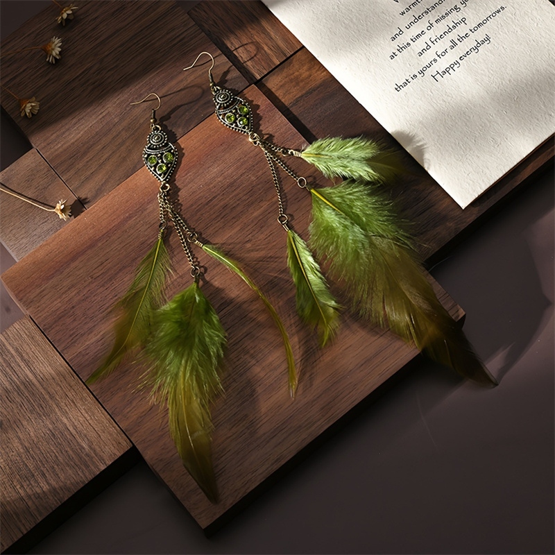 Bohemian Long Feather Tassel R - Ethnic Fashion For Ladies 리뷰 및 가격