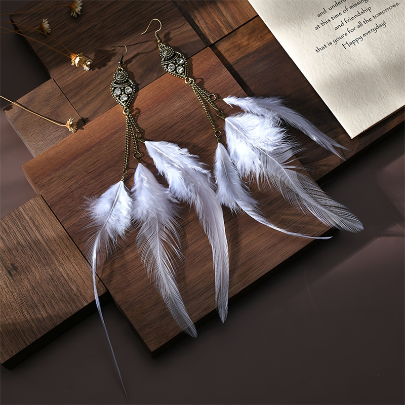 Bohemian Long Feather Tassel R - Ethnic Fashion For Ladies 리뷰 및 가격