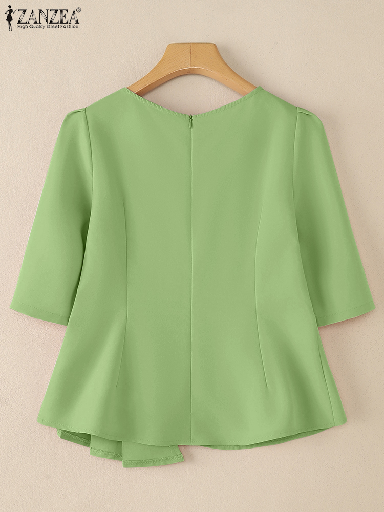 ZANZEA Elegant Asymmetrical He - Thai Silk Blouse 리뷰 및 가격