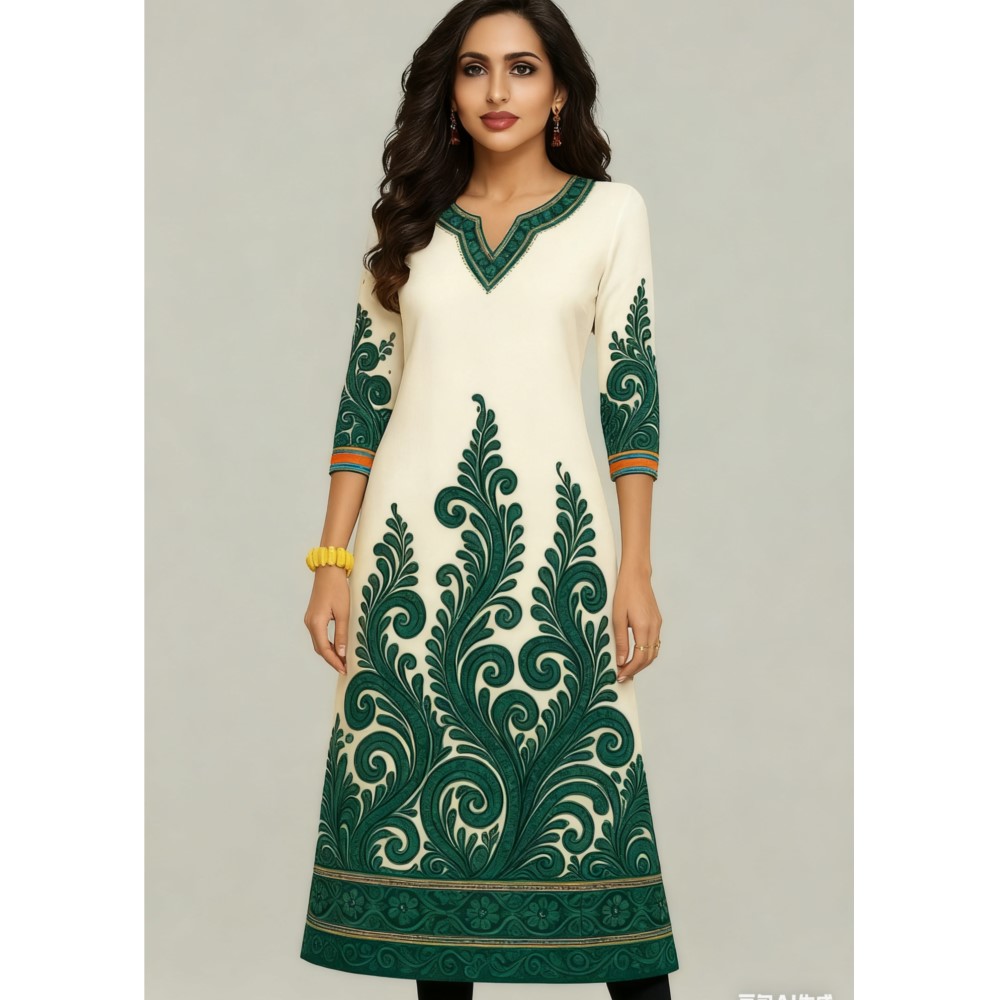 Muslim Kurt Flowers Women's Fa - Ethnic Fashion Kurtis 리뷰 및 가격